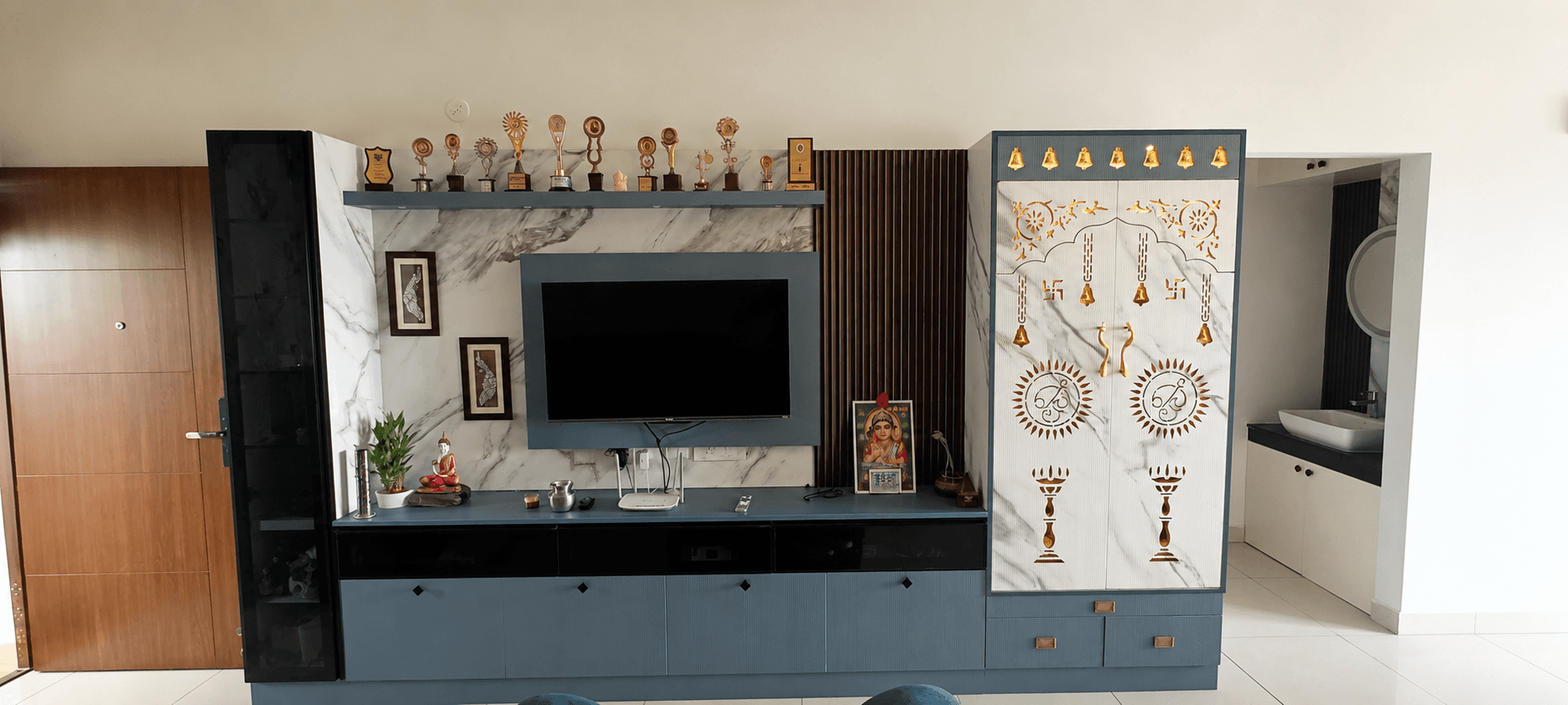 TV Wall Pooja Unit